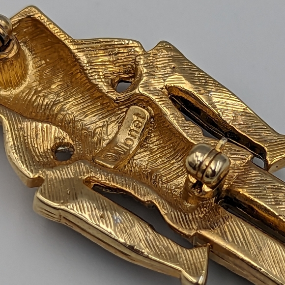 Vtg Signed MONET Retro Enamel Rhinestone Christmas Nutcracker Soldier Pin Brooch - Picture 6 of 7